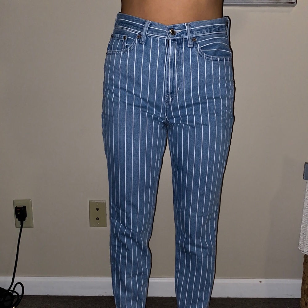 American Eagle Striped Mom Jeans